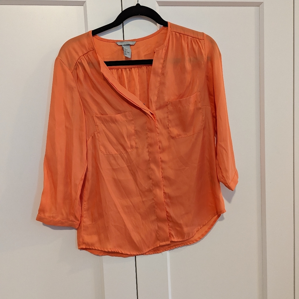 Silky Work Top - Creamy Orange